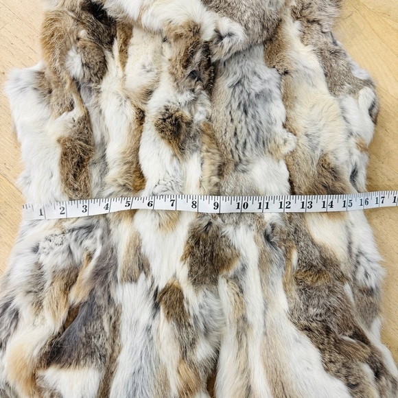 Arielle genuine rabbit fur high collar vest - Picture 11 of 14